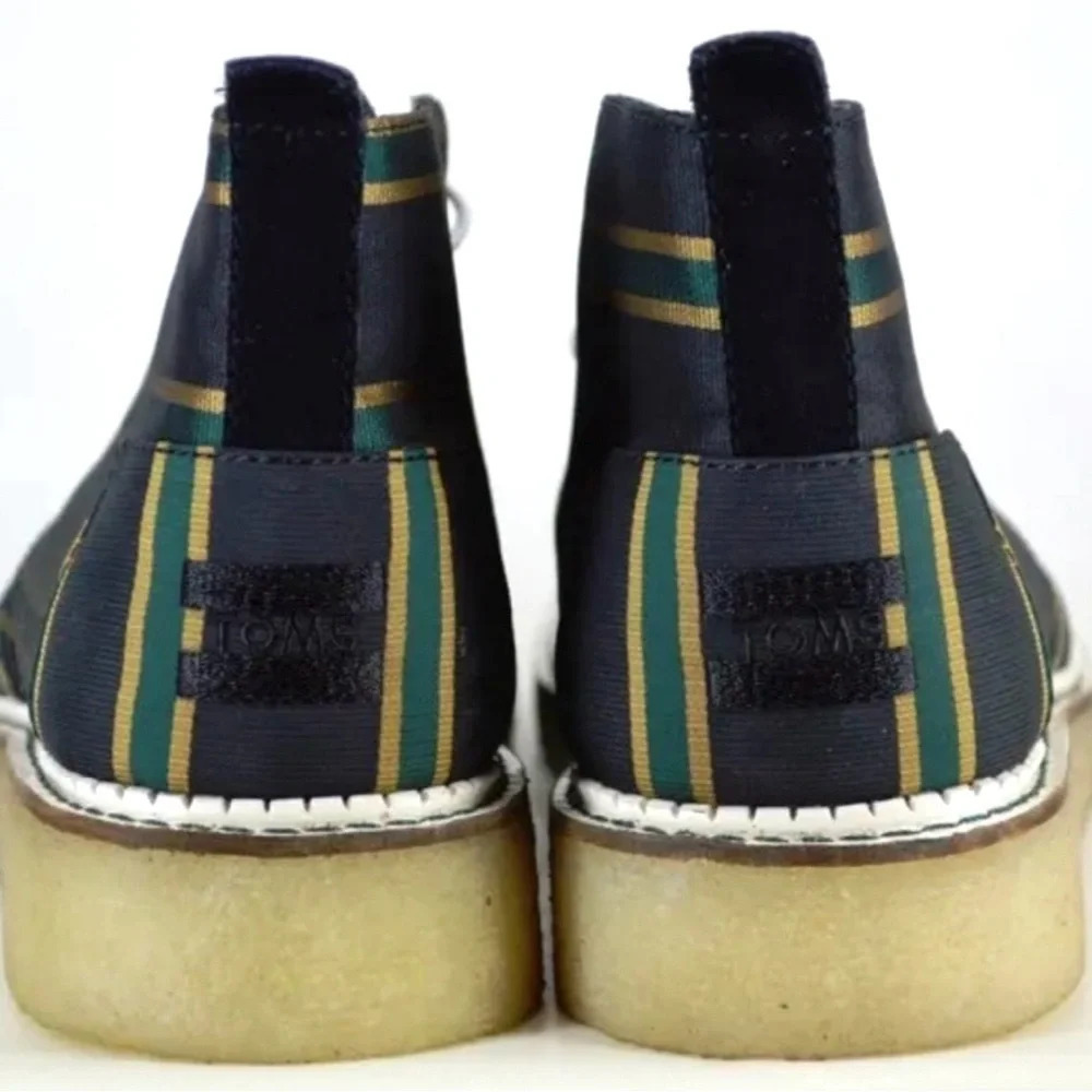 Brand New Without Box Men’s Toms+ Navy Green Stripe Botas Boots Size 9 - Picture 3 of 7